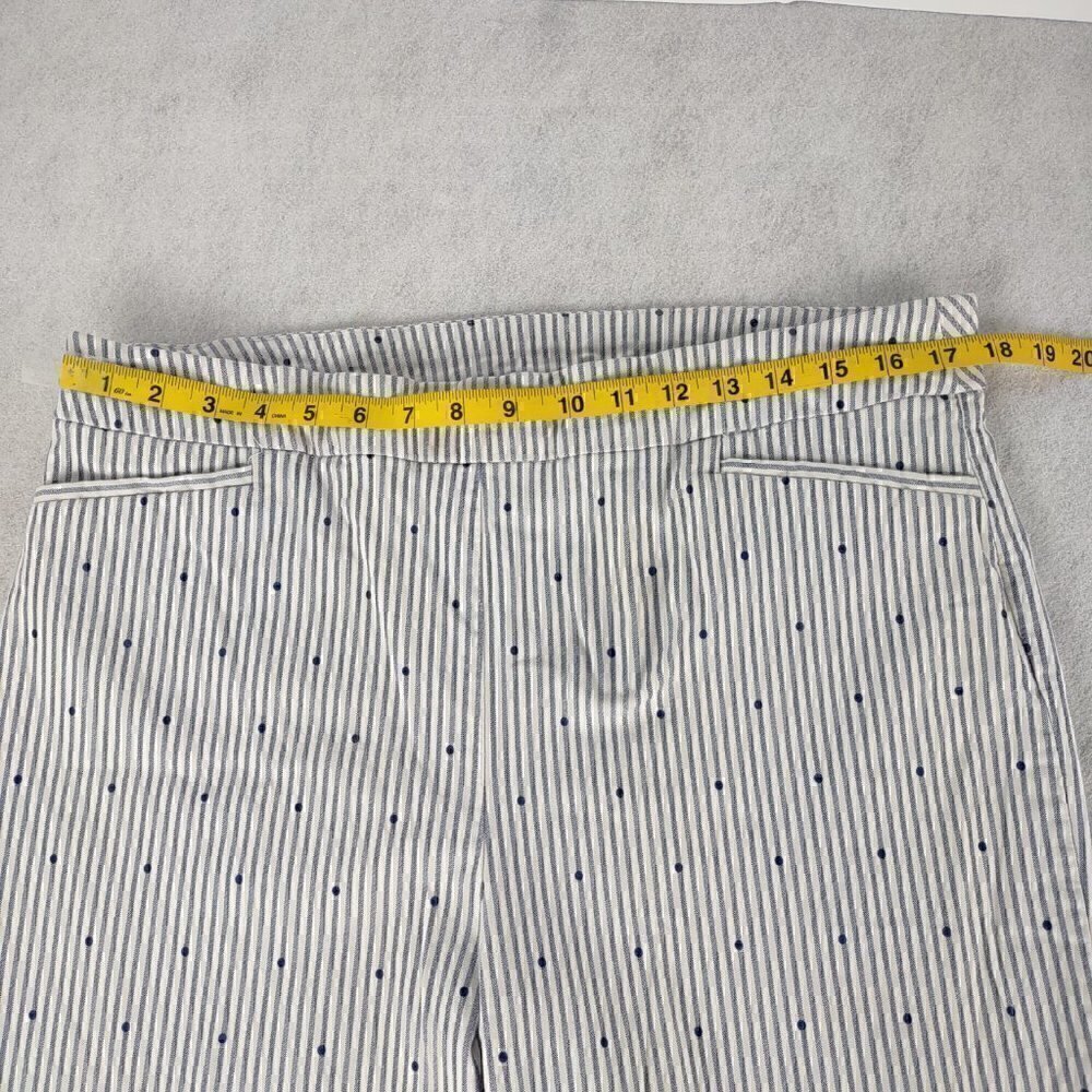 Chico's Womens Blue & White Striped, Polka Dot Cropped Pants Size 3R (16) - Picture 5 of 10